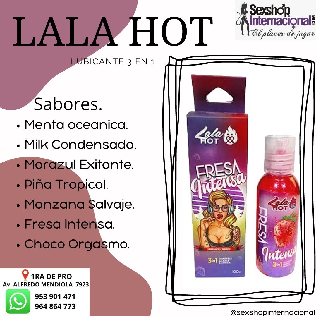 LALA HOT 3 EN 1 COMESTIBLE CALIENTA Y LUBRICA.